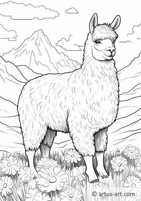 Страница раскраски ламы для детей